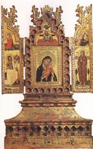 Simone Dei Crocefissi Virgin and Child with Saints a triptych (mk05) Spain oil painting art